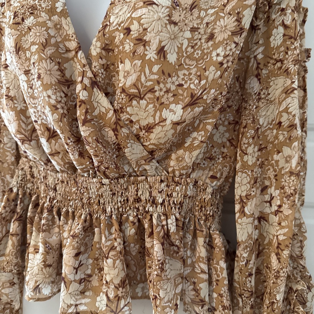 Express Babydoll Top Size M Victorian Lace Sheer Ruffles Fairy Granola Boho - Picture 2 of 10